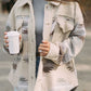 Pink Or Khaki Western Aztec Print Sherpa Splicing Buttoned Flap Pocket Coat