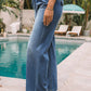 Blue Slouchy Wide Leg Jeans