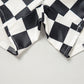 Black Checkered Print High Waist Casual Shorts