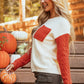 Vineyard Green Colorblock Patched Pocket Drop Shoulder Sweater
