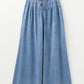 Beau Blue Mineral Wash Button Fly Waist Wide Leg Jeans