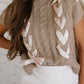Cable Knit Satin Bowknot Sweater Bowvia