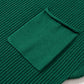 Deep Green Patch Pocket Ribbed Knit Short Sleeve Sweater