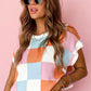 Grapefruit Color Block Cap Sleeve Sweater