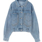 Sky Blue Rivet Studded Pocketed Denim Jacket