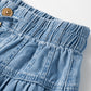 Beau Blue Mineral Wash Button Fly Waist Wide Leg Jeans