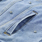 Mist Blue Rhinestones Studded Denim Jacket