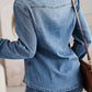 Dusk Blue Flap Pockets Slim Buttoned Denim Shirt