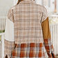 Burnt Orange Plaid Patchwork Shirt Jacket with Pocket Multiple Colors Available