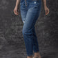 Blue Distressed Button Fly High Waist Skinny Jeans