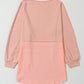 Coral Pink Splicing Raw Hem High Low Oversized Blouse