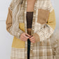Burnt Orange Plaid Patchwork Shirt Jacket with Pocket Multiple Colors Available